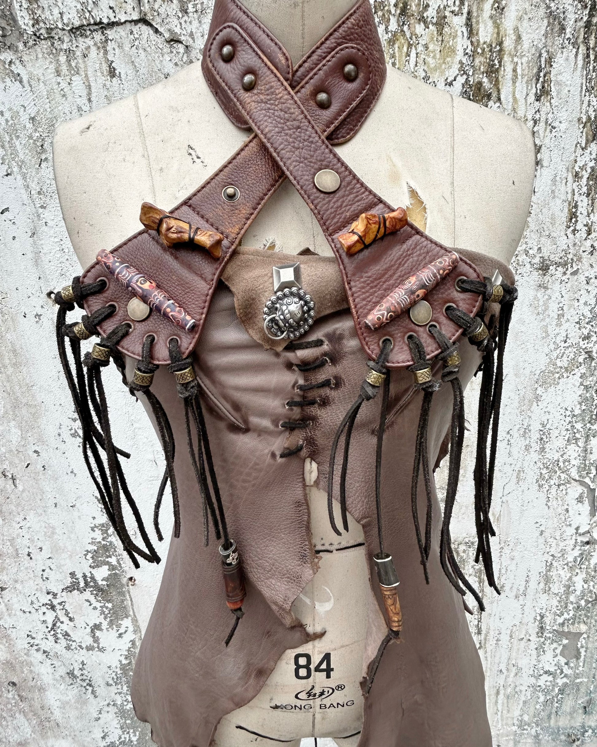 S07-Halter-neck leather vest