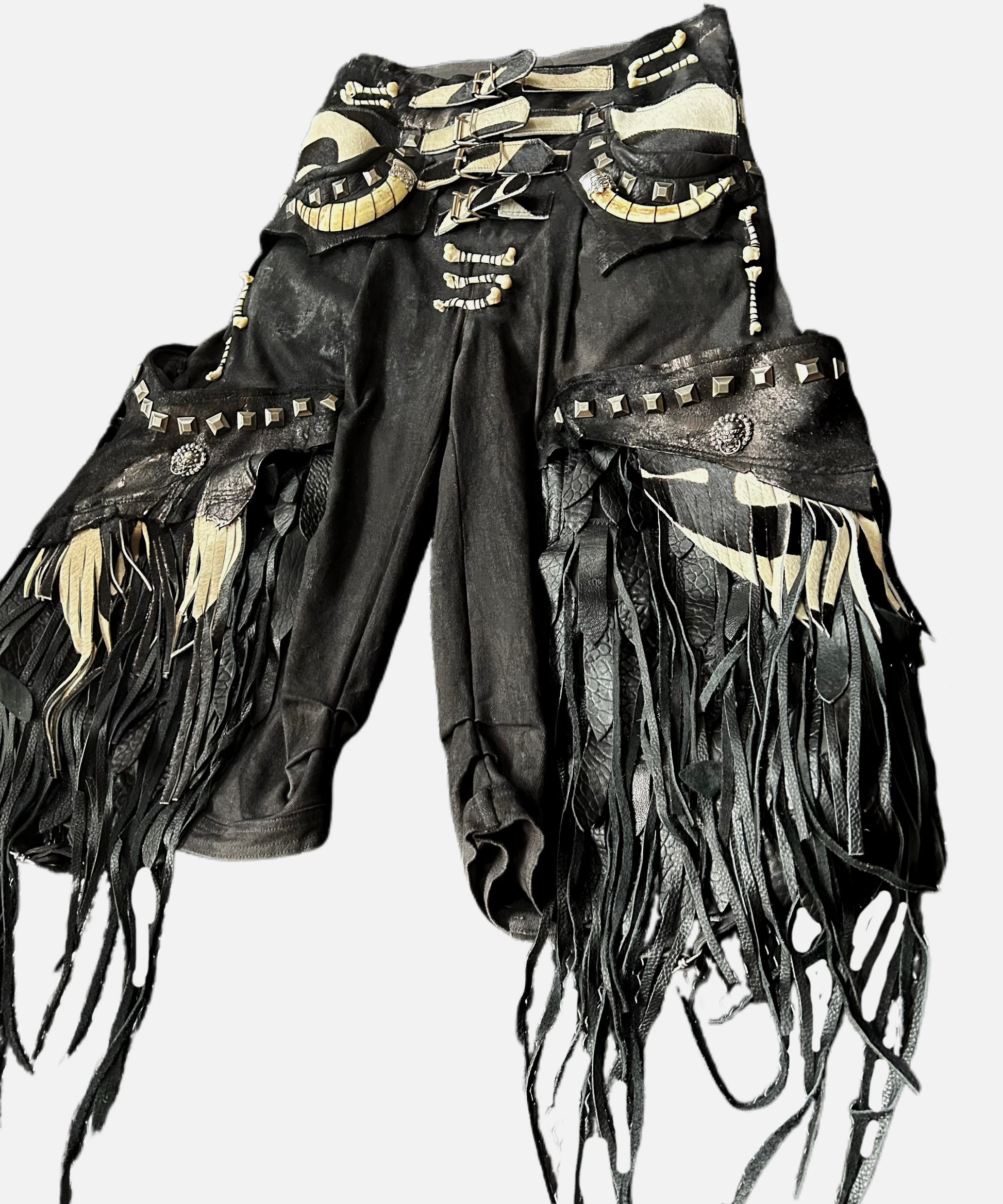 S06-Ornamented wide cargo pants