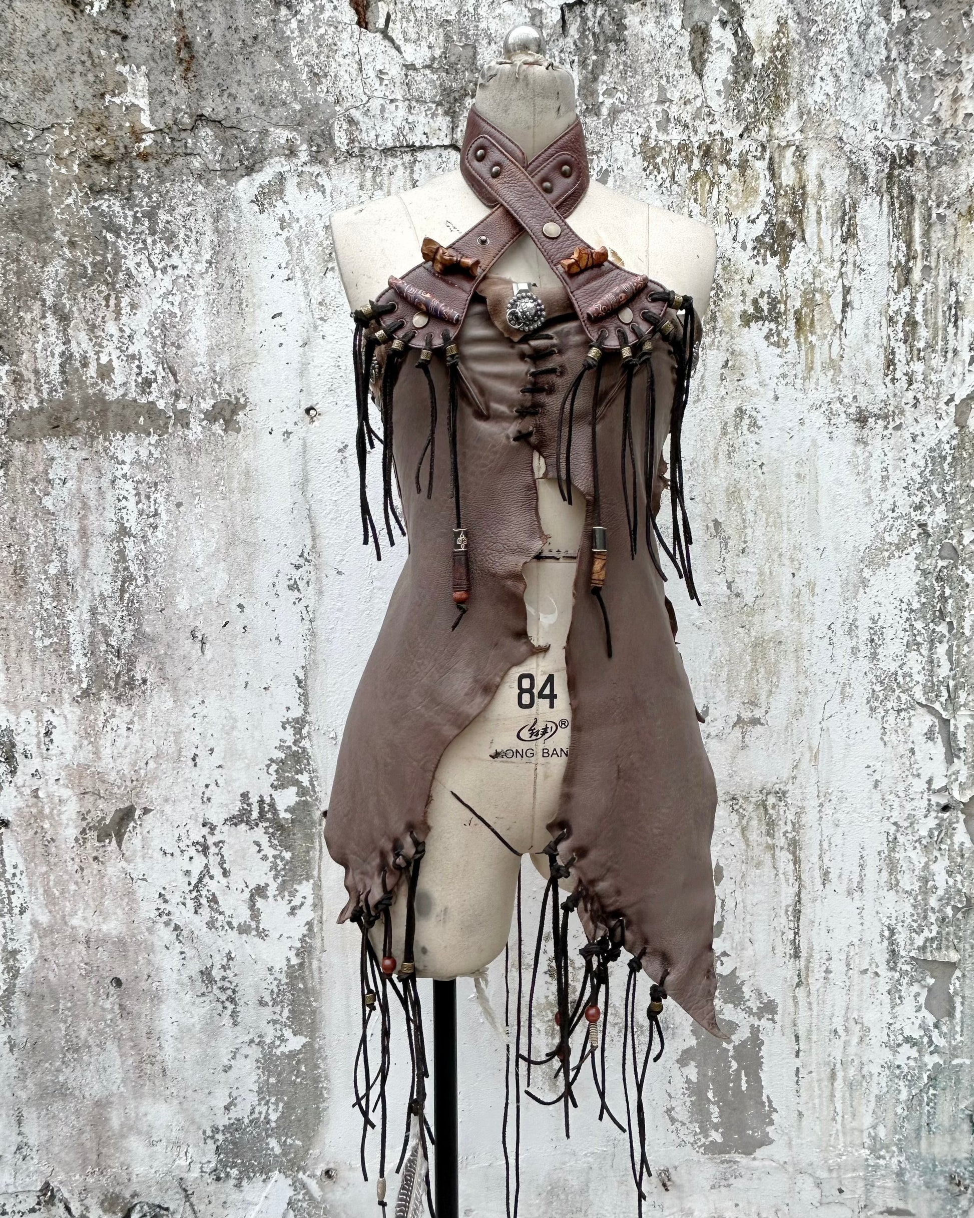 S07-Halter-neck leather vest