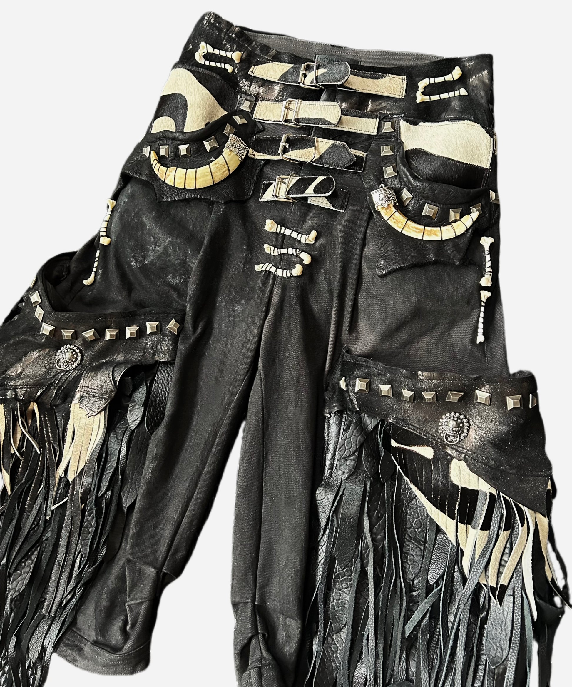 S06-Ornamented wide cargo pants