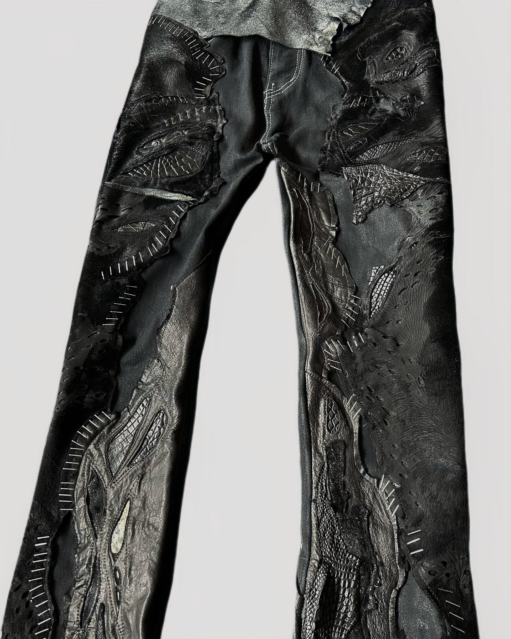 S09-Panelled leather pants